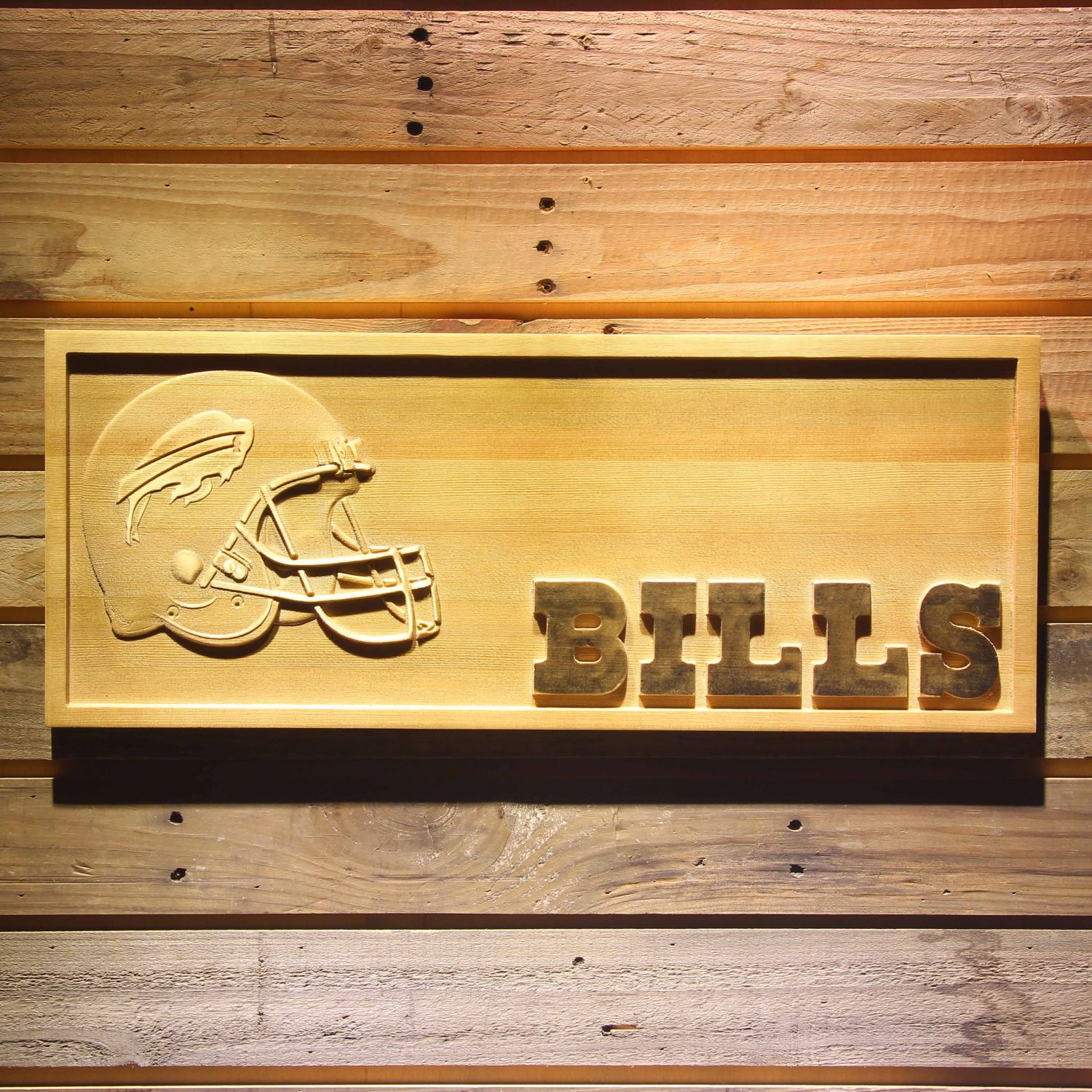 Buffalo Bills Helmet Wood Sign neon sign LED sign shop What's