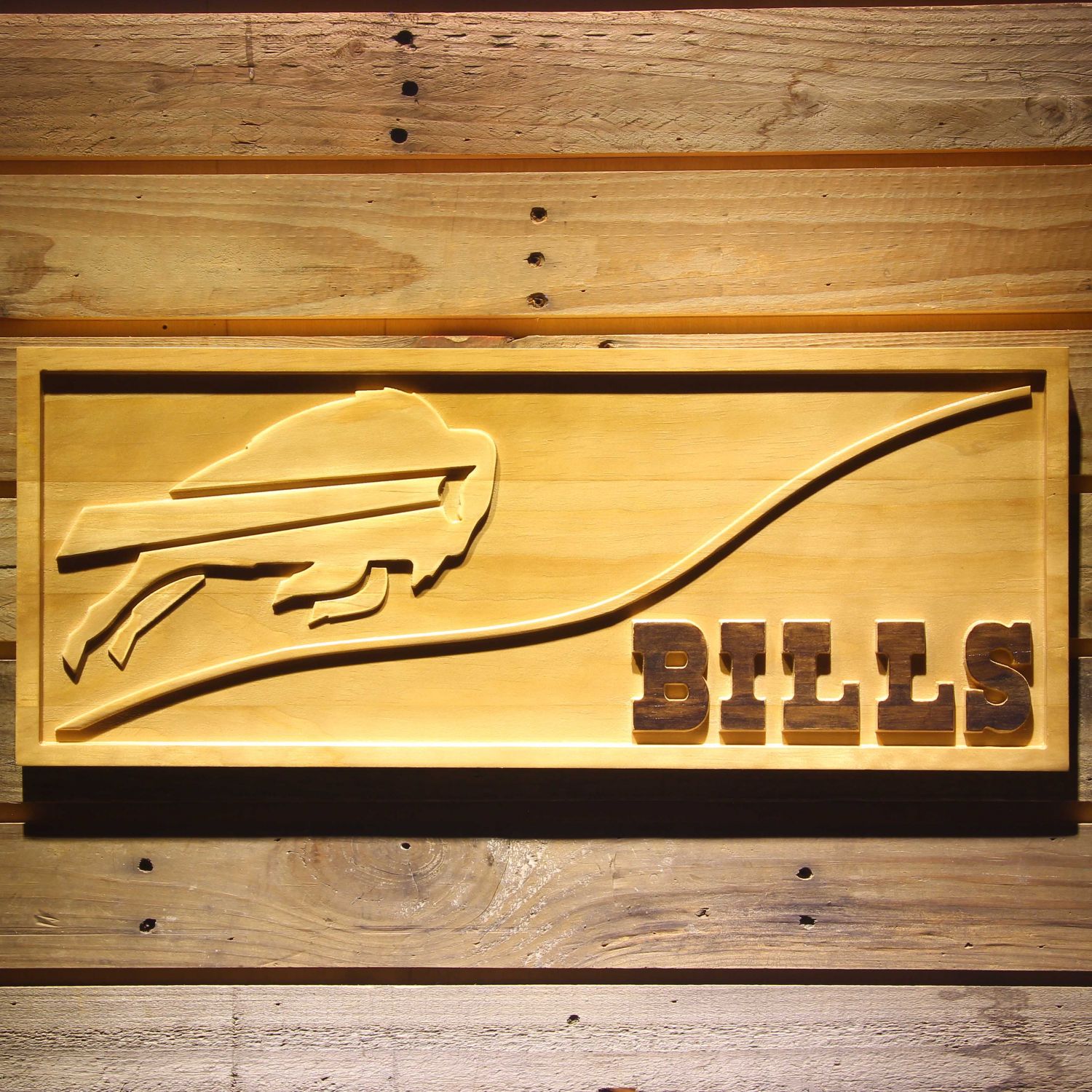 Buffalo Bills Split Wood Sign neon sign LED sign shop What's