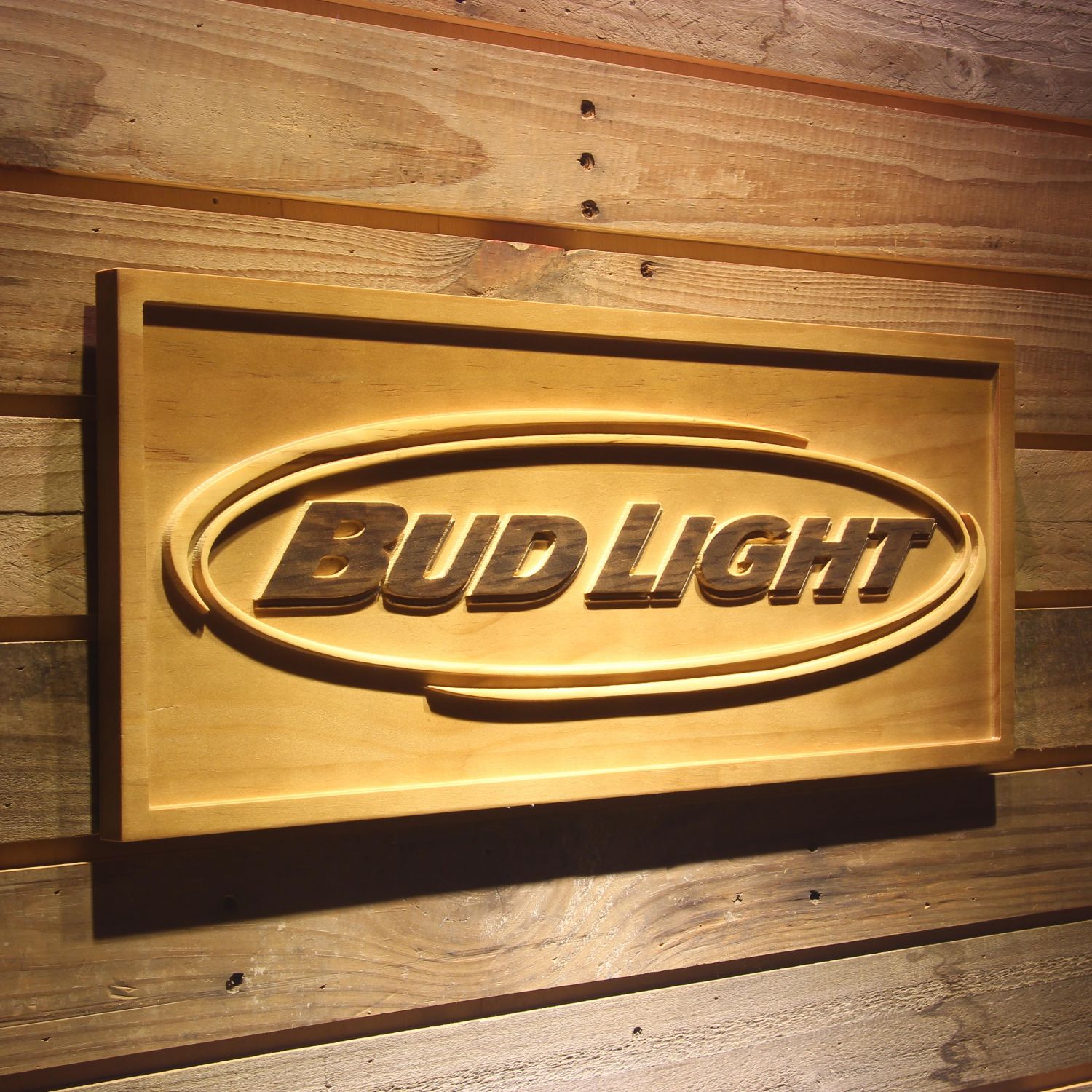 Bud Light Horizontal Wood Sign neon sign LED sign shop What's