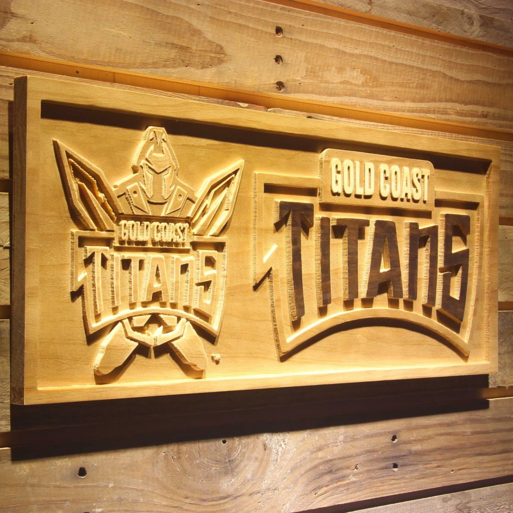 Gold Coast Titans Wood Sign neon sign LED sign shop What's your