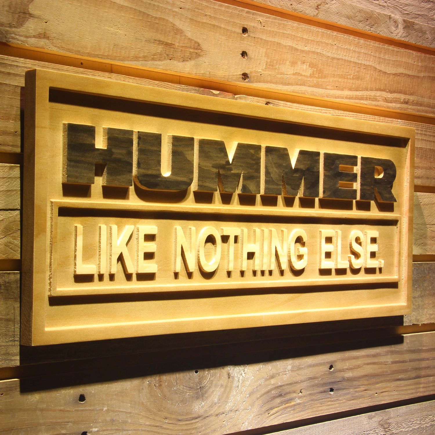 Hummer Like Nothing Else Wood Sign neon sign LED sign shop What