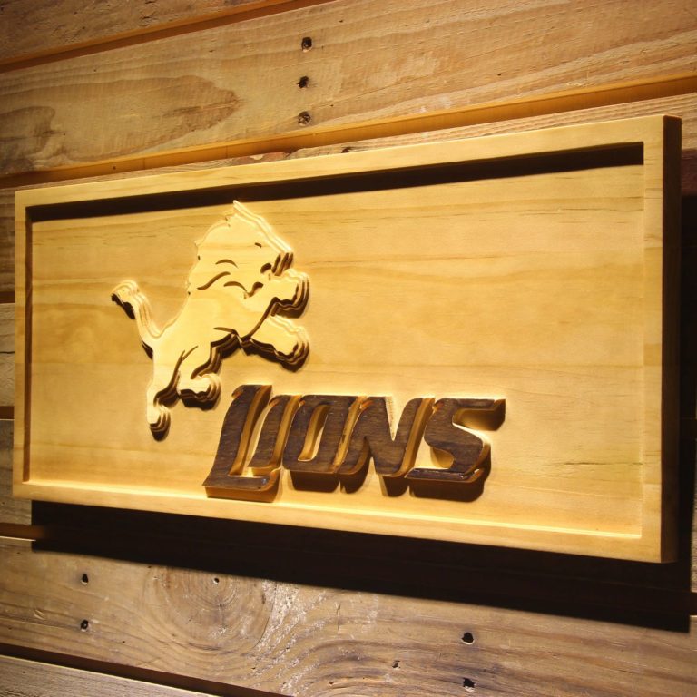 Detroit Lions 2 Wood Sign neon sign LED sign shop What's your sign?