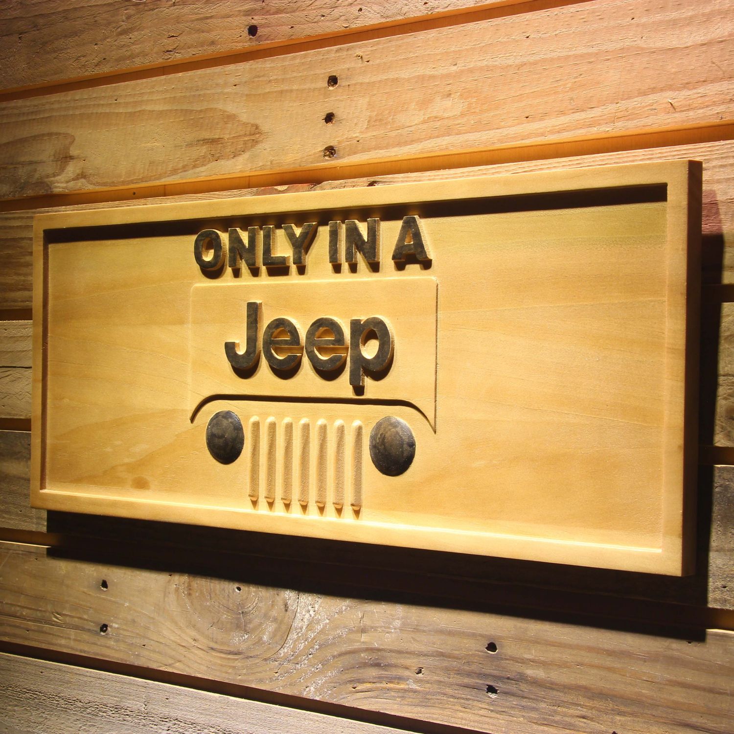 Jeep Only in A Jeep Wood Sign neon sign LED sign shop What's
