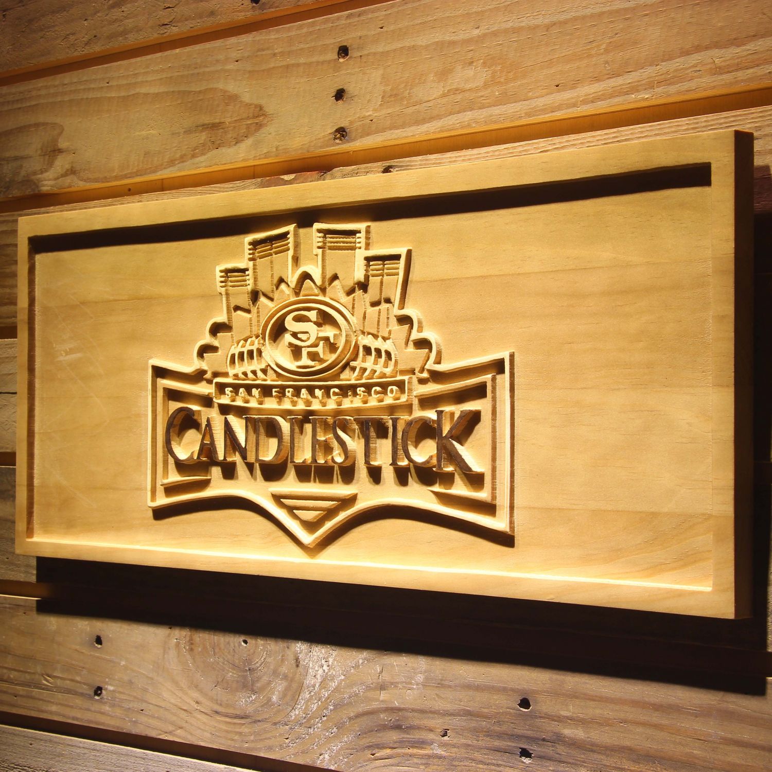 San Francisco 49ers Candlestick Park Wood Sign neon sign LED sign