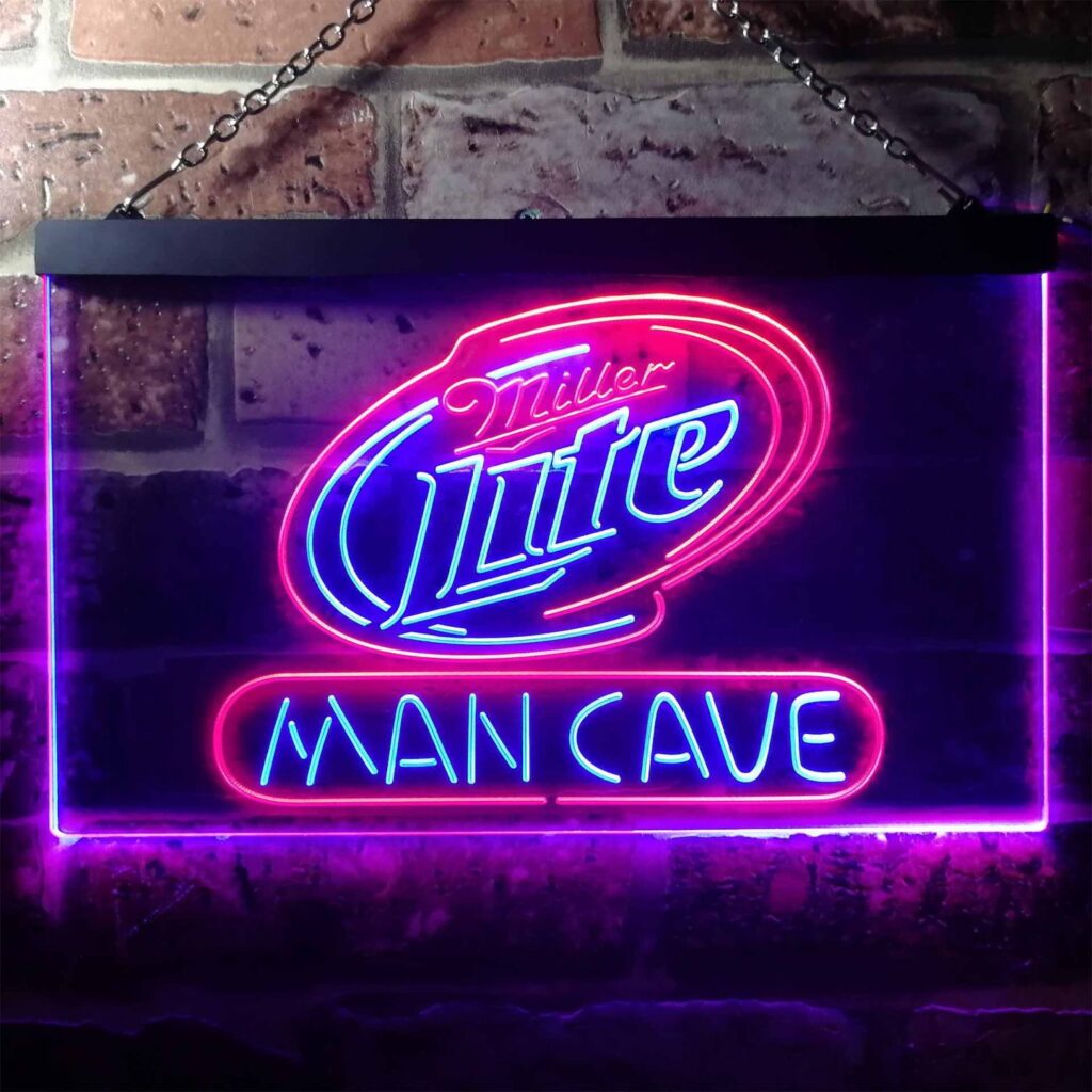 Miller Lite Man Cave LED Neon Sign neon sign LED sign shop What's your sign?