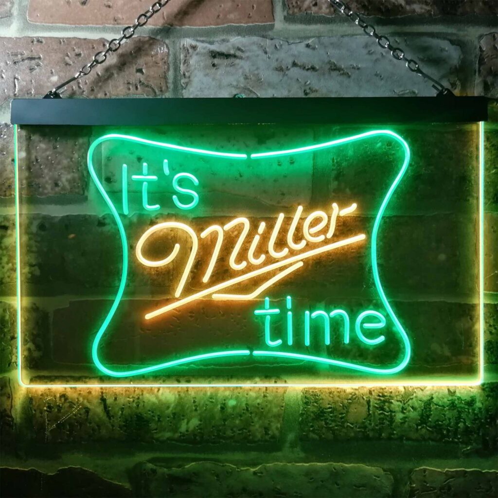 Miller It's Miller Time LED Neon Sign neon sign LED sign shop