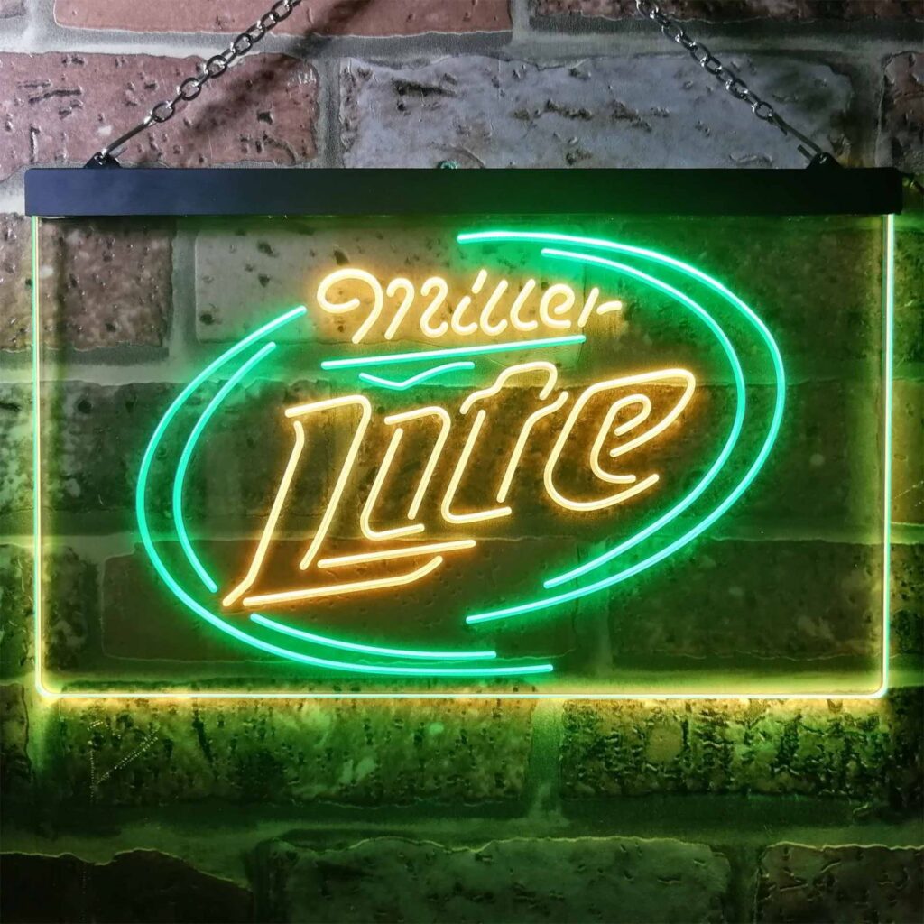 Miller Lite 2 LED Neon Sign neon sign LED sign shop What's your