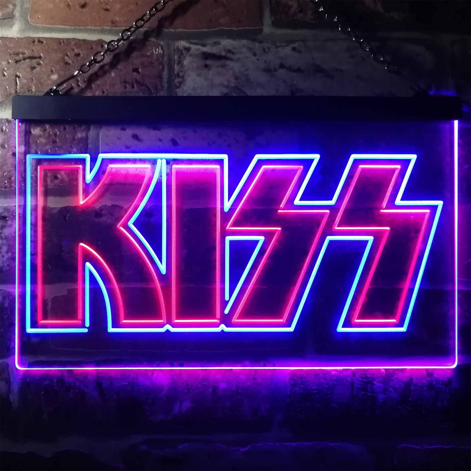 Kiss Banner LED Neon Sign neon sign LED sign shop What's your sign?