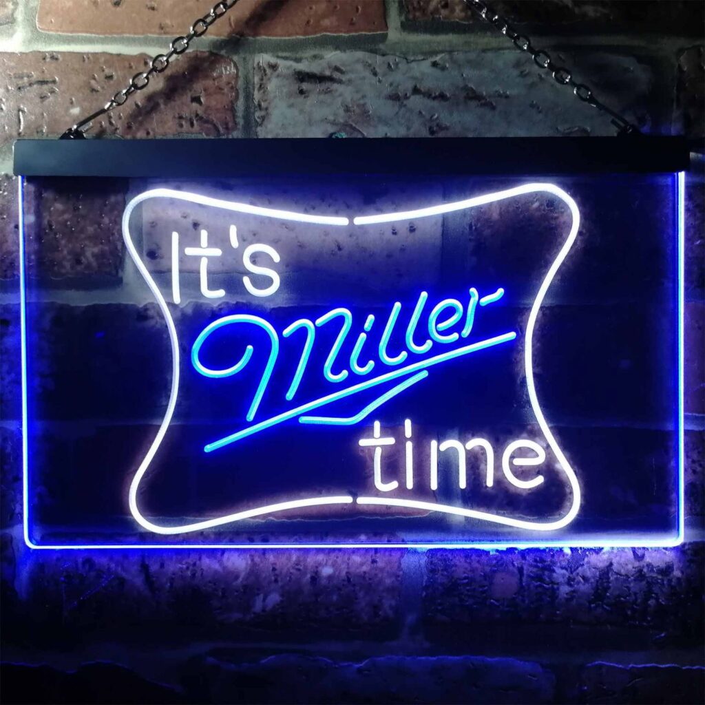 Miller It's Miller Time LED Neon Sign neon sign LED sign shop