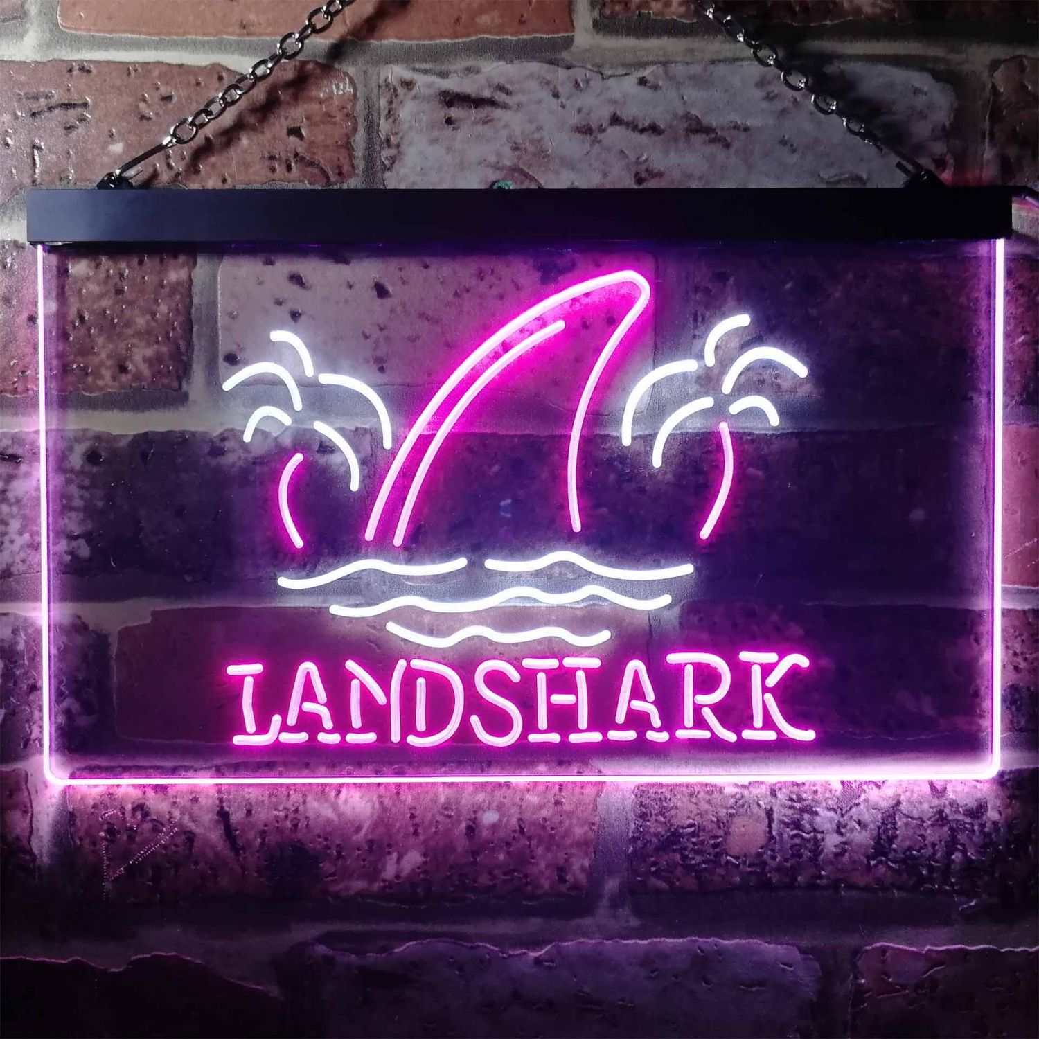 Landshark Lager Sharkfin 2 LED Neon Sign neon sign LED sign shop What's your sign?