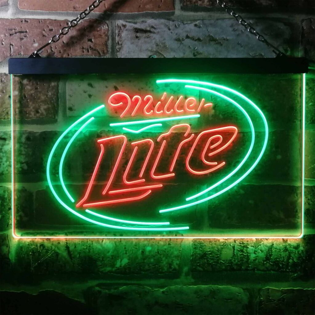 Miller Lite 2 LED Neon Sign neon sign LED sign shop What's your