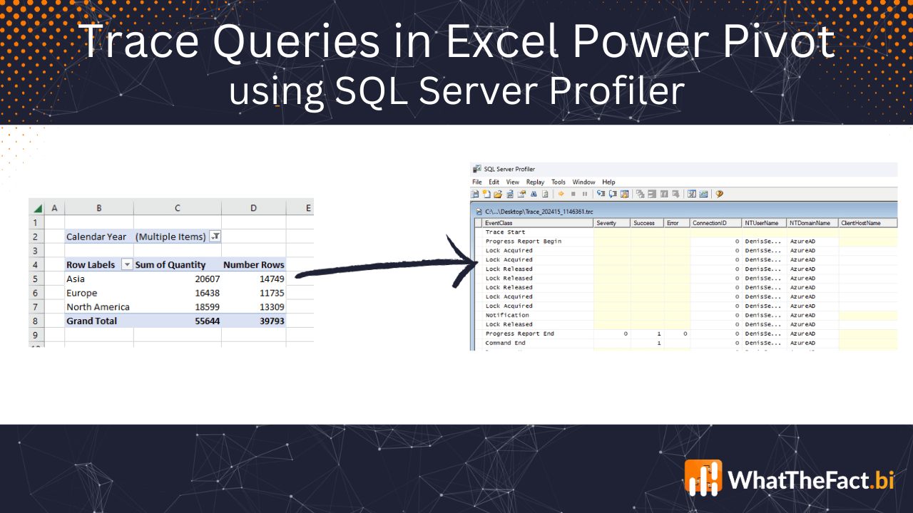 Trace Queries in Excel Power Pivot using SQL Server Profiler What the