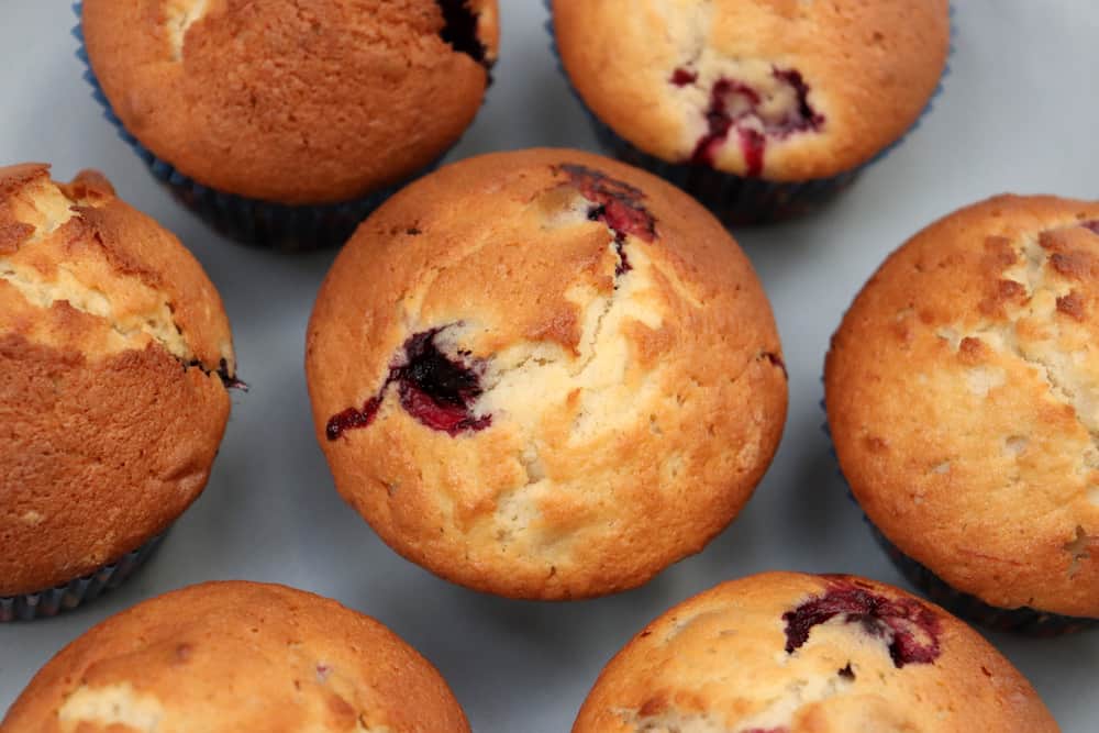 Banana and Summer Fruit Muffins Recipe What the Redhead said