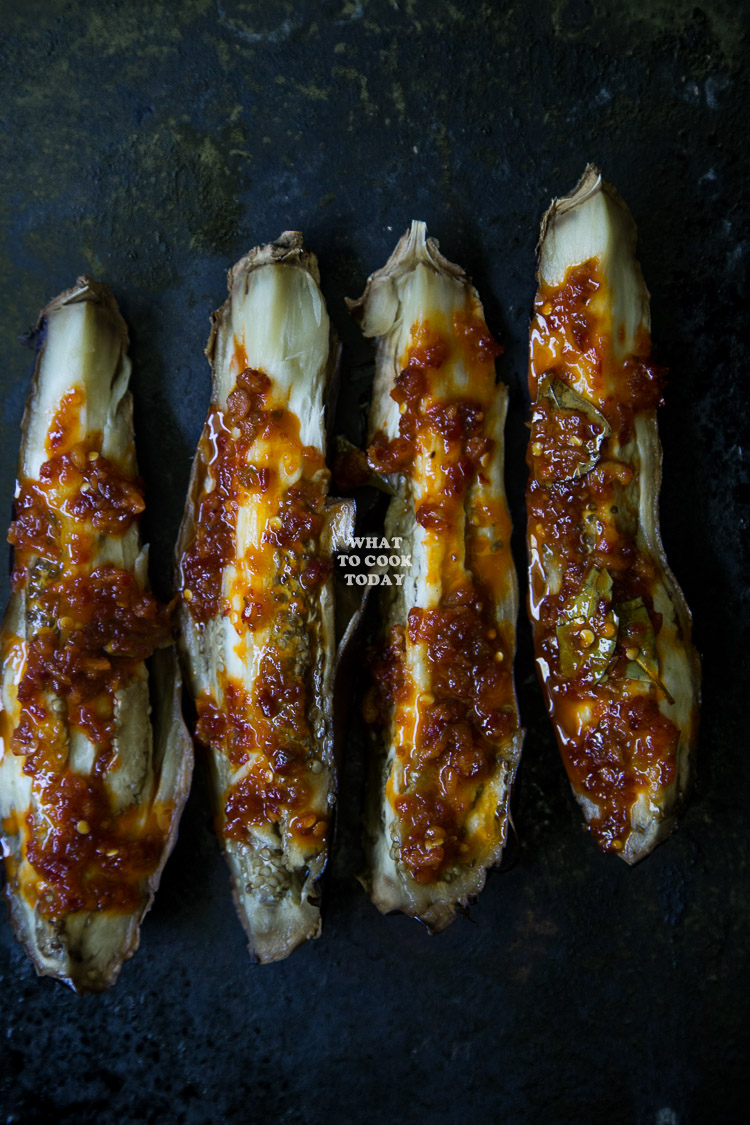Sambal Terong Bakar/ Roasted Eggplants with Sambal