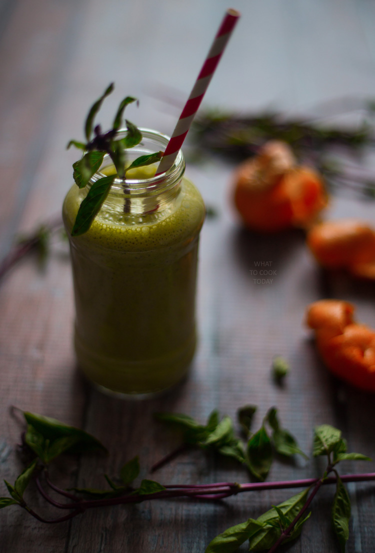 Basil Mandarin orange smoothie