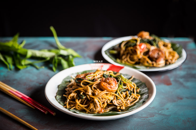 Mie Kangkung Belacan Medan (Spicy stirfried noodles with shrimp paste