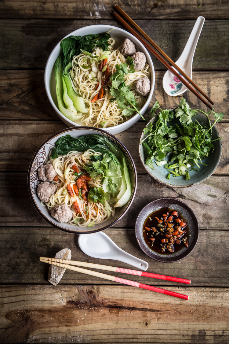 Easy Breezy Asian Pork Meatballs Noodle Soup What To Cook Today