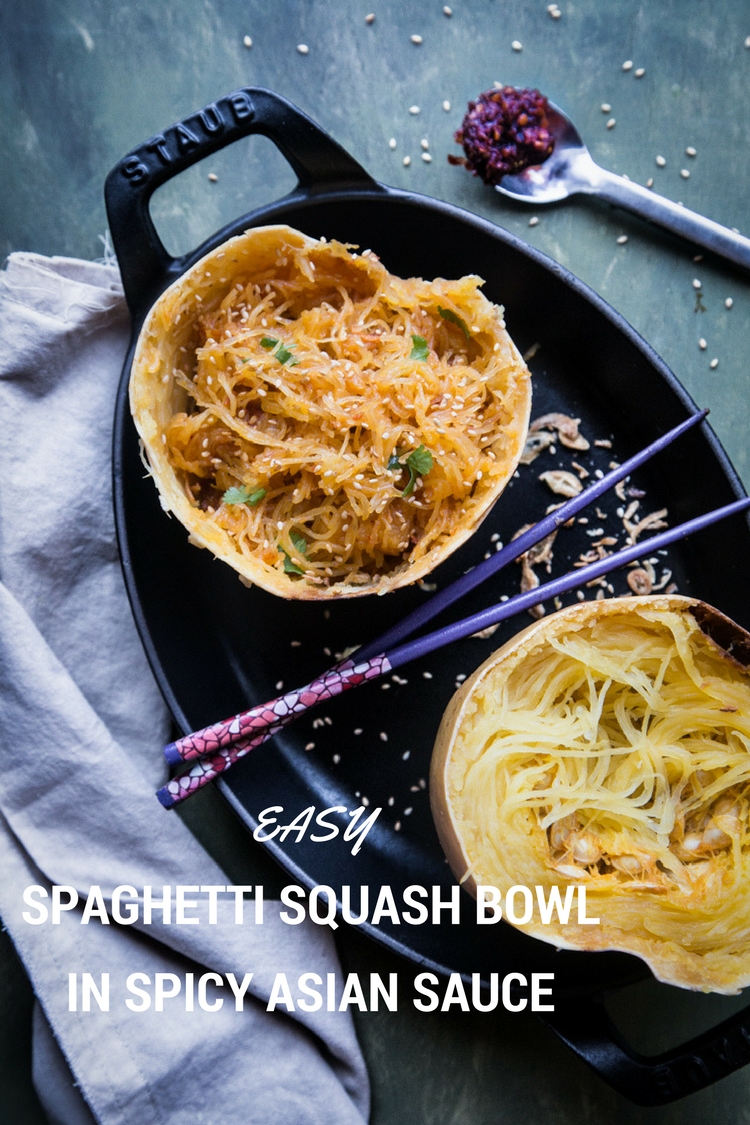 Easy Spaghetti Squash Bowl in Spicy Asian Sauce What To Cook Today