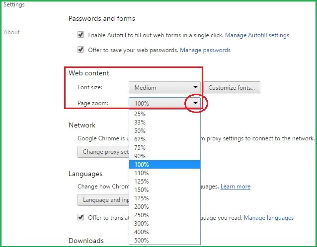 How to change Google Chrome zoom default settings Whatvwant
