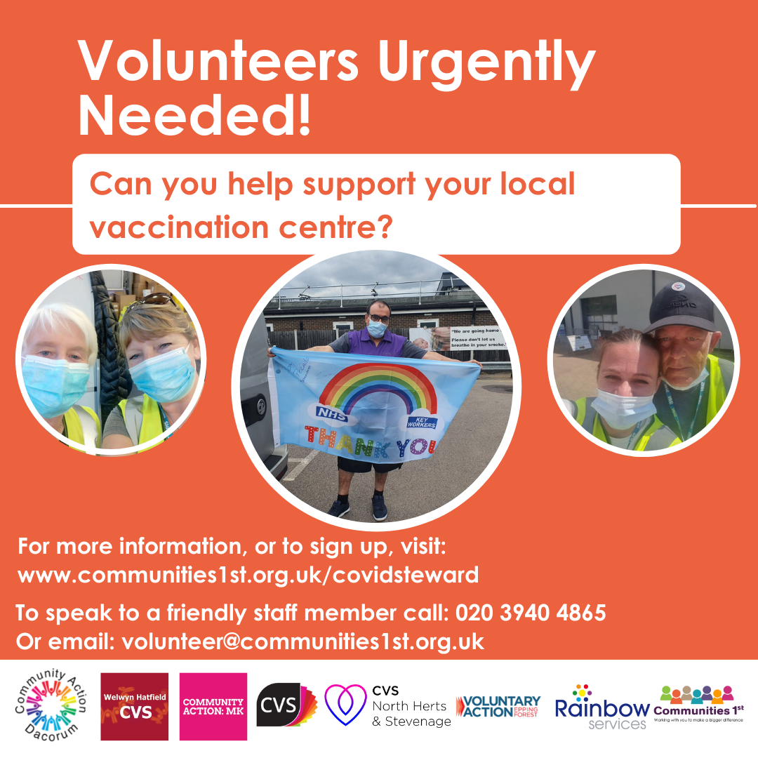 Can you help at a vaccination centre? Wheathampstead Parish Council