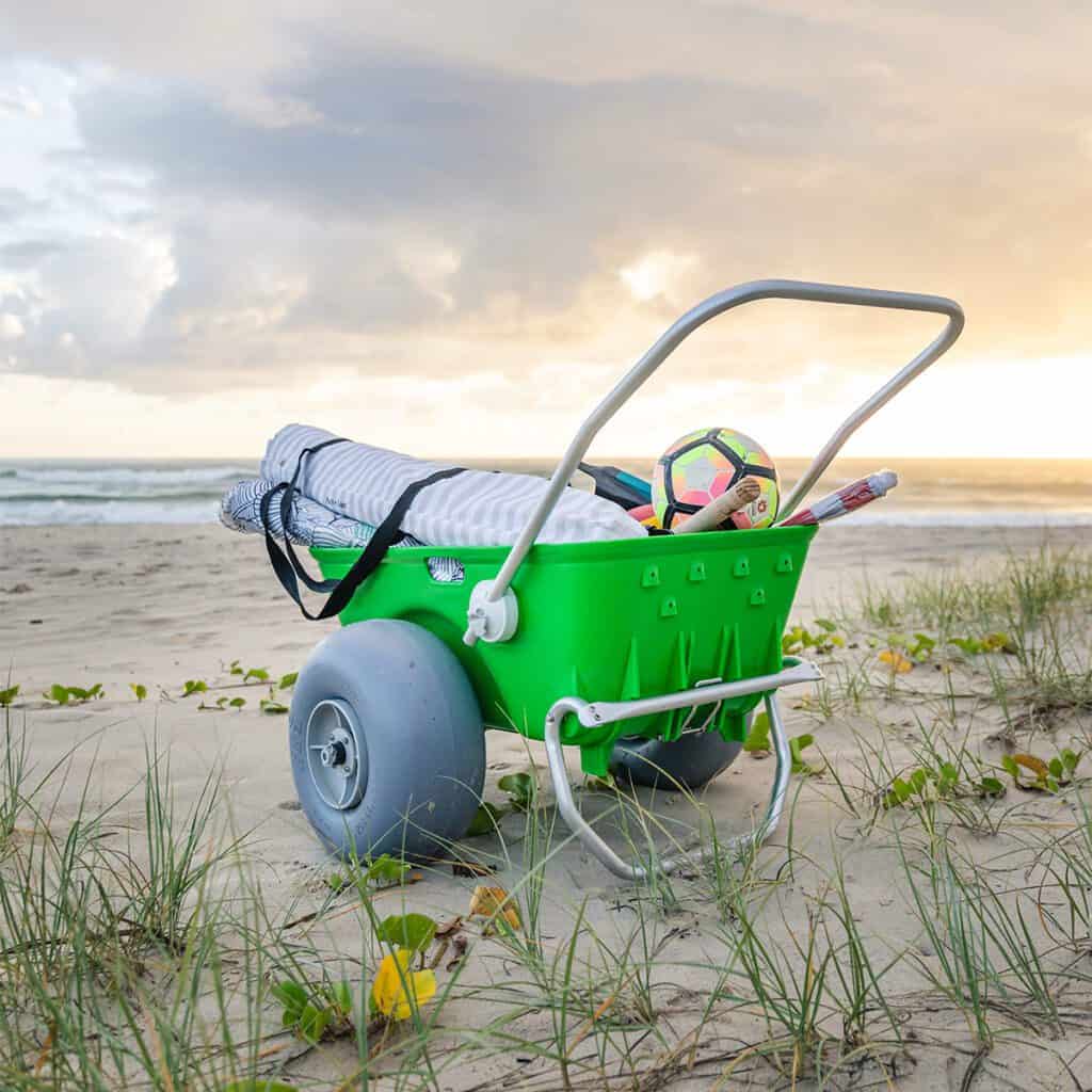 Wheeleez™ Beach Cart Green Wheeleez, Inc. Wheeleez™ lowpressure wheels