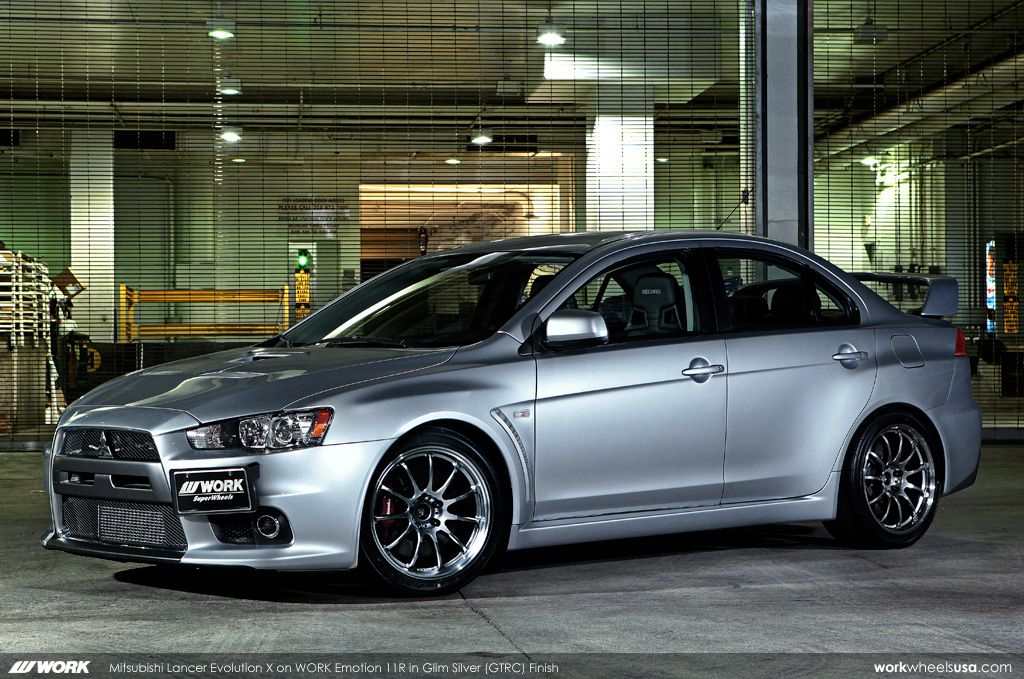Mitsubishi Evolution X Silver Work Emotion 11R Wheel Wheel Front