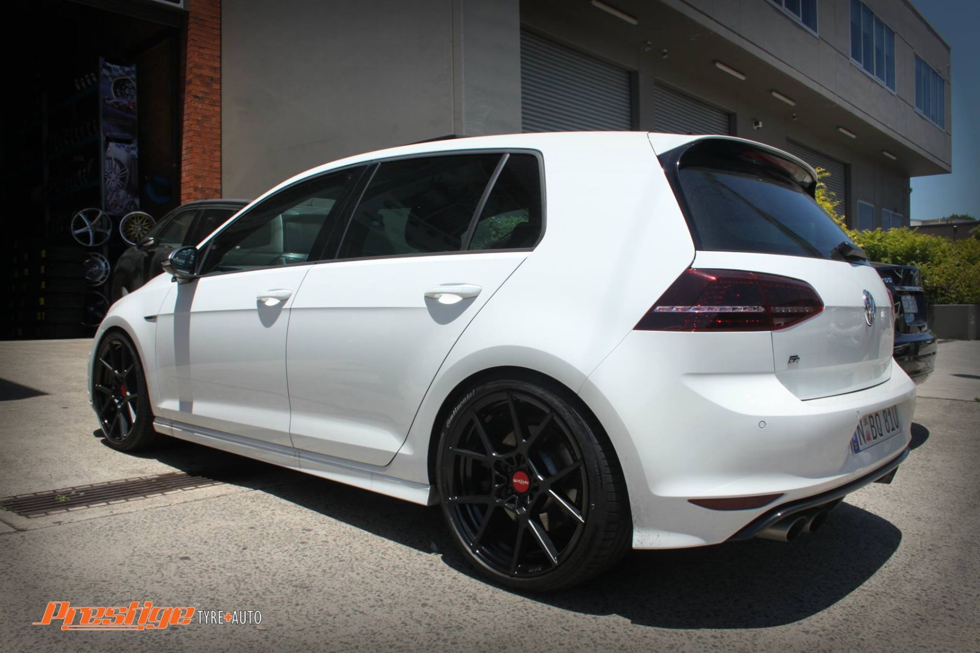 Volkswagen Golf R 7 White with Rotiform KPS Aftermarket Wheels Wheel