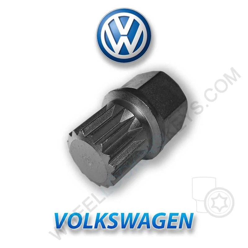 VW Volkswagen Wheel Locking Nut Key ABC 5 16 Splines / 16 Points