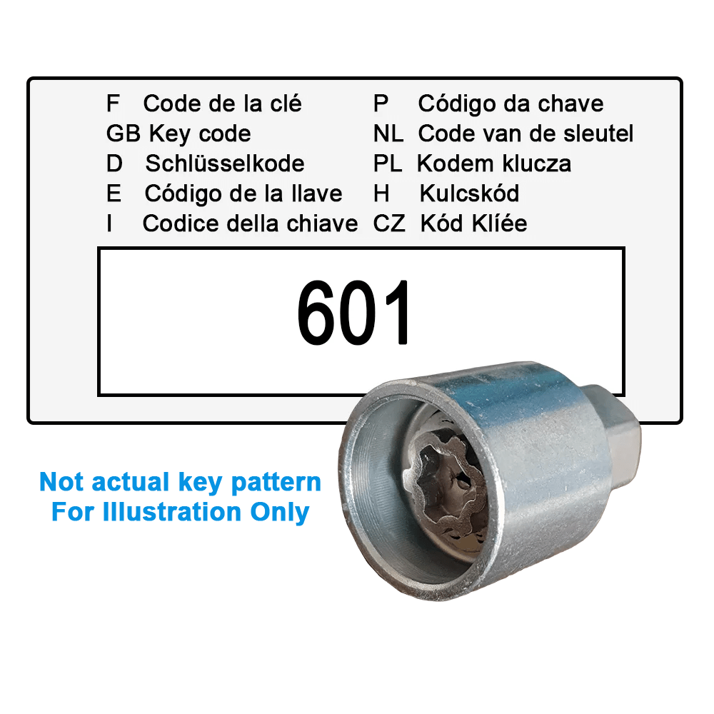 Wheel Locking Wheel Nut Key for Dacia Key Code 601 / A Wheel
