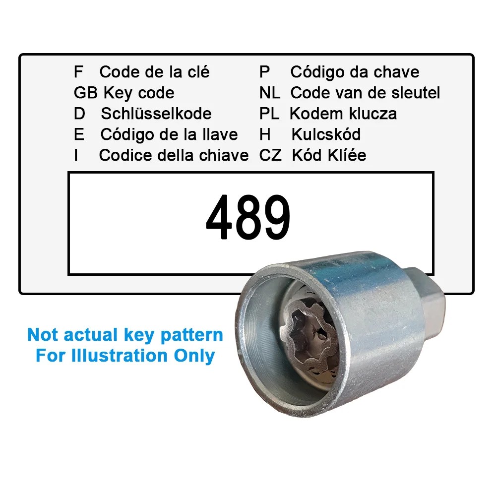 Wheel Locking Wheel Nut Key for Lexus Key Code 489 / V Wheel
