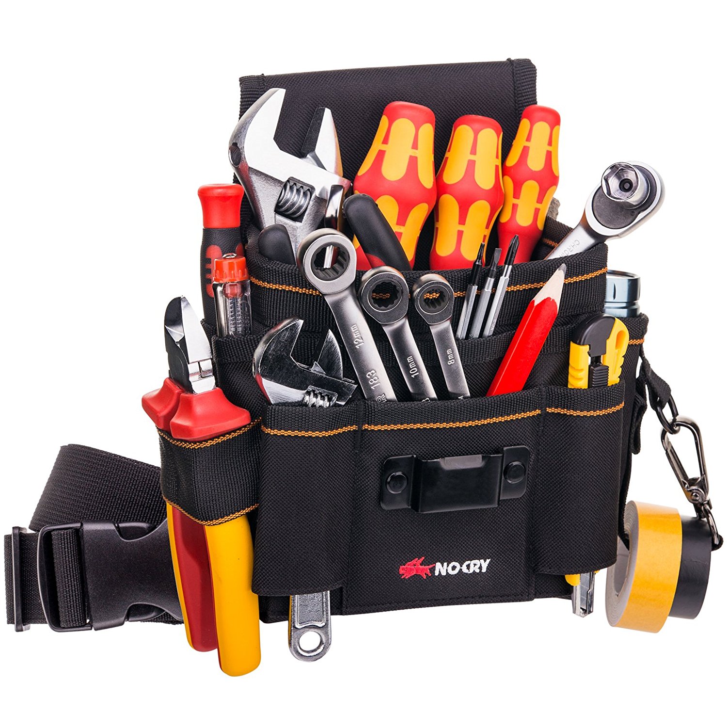 Heavy Duty Canvas Tool Pouch with 7 Roomy Pockets, 10 Tool Loops