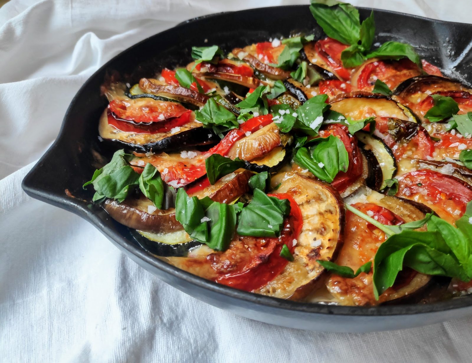 AuberginenZucchiniGratin mit Tomaten & Mozzarella whenannacooks