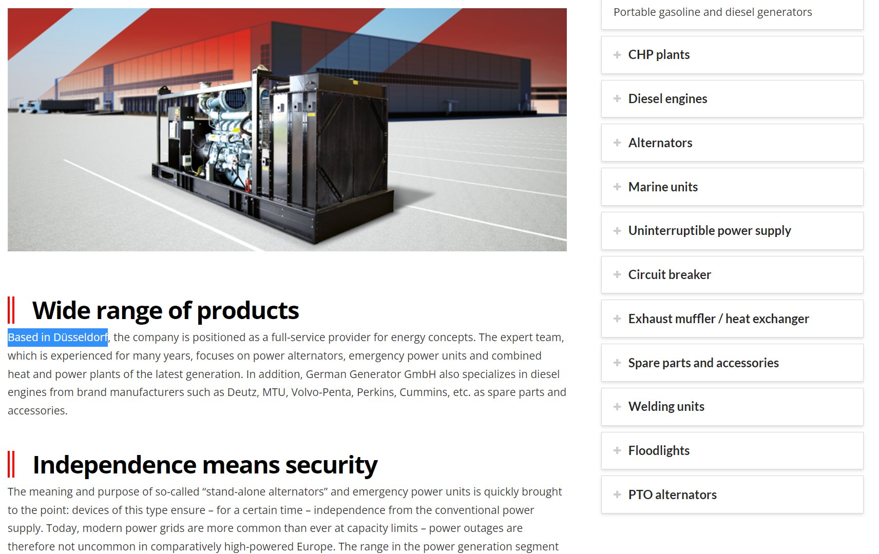 Generators Made in Germany (2 Brands)