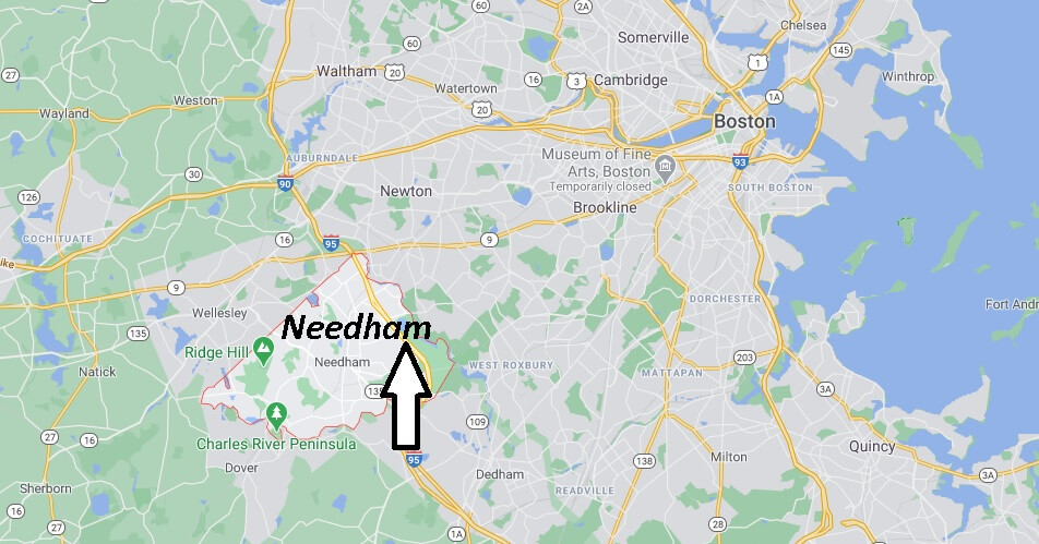 Where is Needham Massachusetts? What county is Needham MA in Where is Map