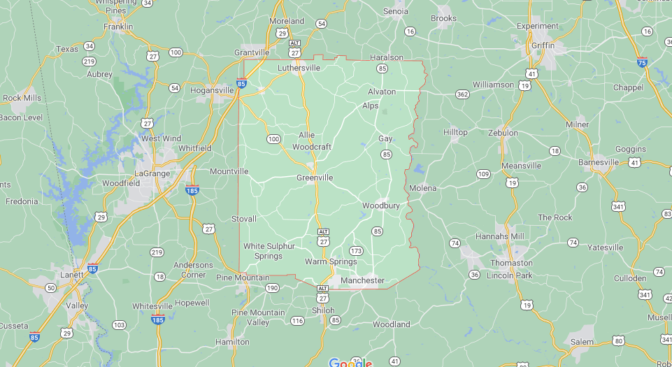 Where is Meriwether County What cities are in Meriwether