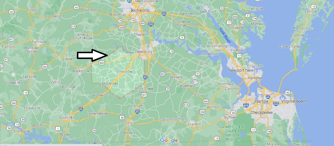 Where is Dinwiddie County Virginia? Dinwiddie County Map Where is Map