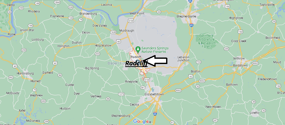 Where is Radcliff Kentucky? What County is Radcliff in Where is Map