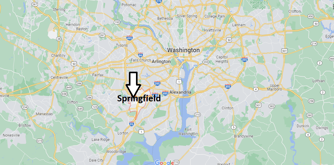 Where is Springfield Virginia? What County is Springfield in Where is Map