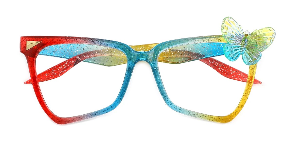 Multicolor Butterfly Unique Custom Engraving Eyeglasses