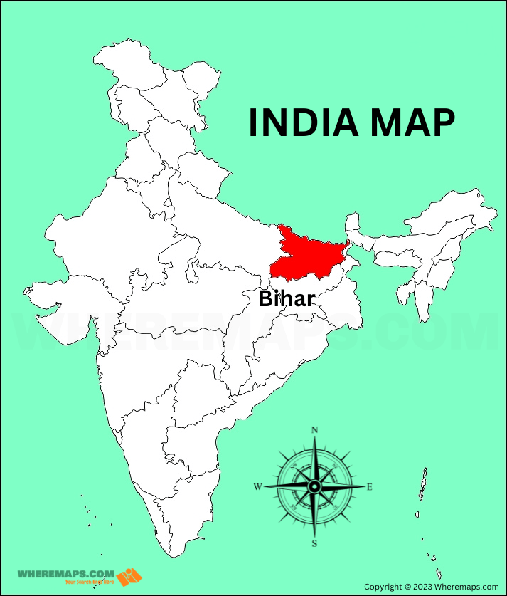 Bihar on India Map Bihar Location Map
