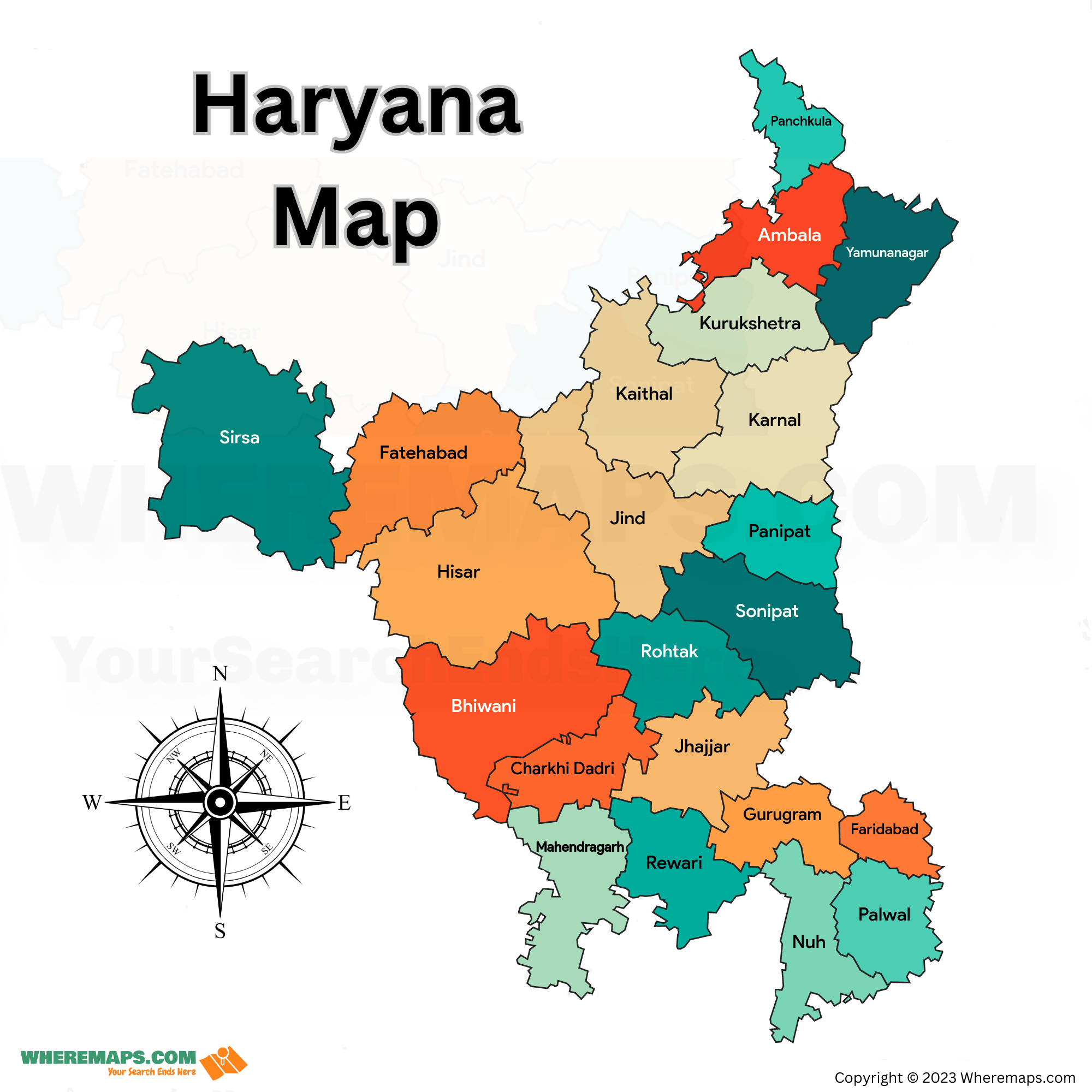 Haryana District Map Haryana Map pdf