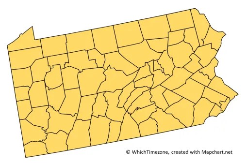Time Zone Map Pennsylvania Pennsylvania (Pa) Time Zone - Whichtimezone