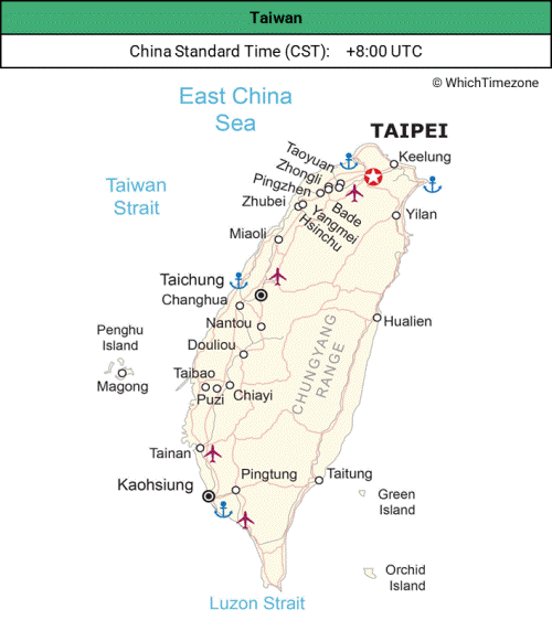 Taiwan Time Zone - WhichTimezone