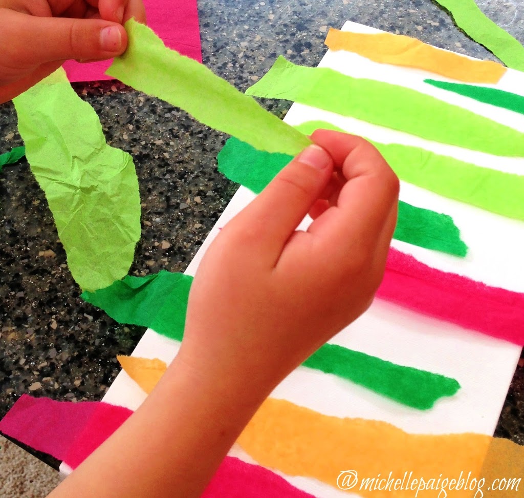 {Guest Post} Tissue Paper Kid's Craft by Michelle Paige While He Was