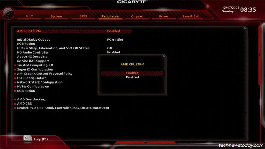 Gigabyte Anakartta TPM Nasıl Etkinleştirilir