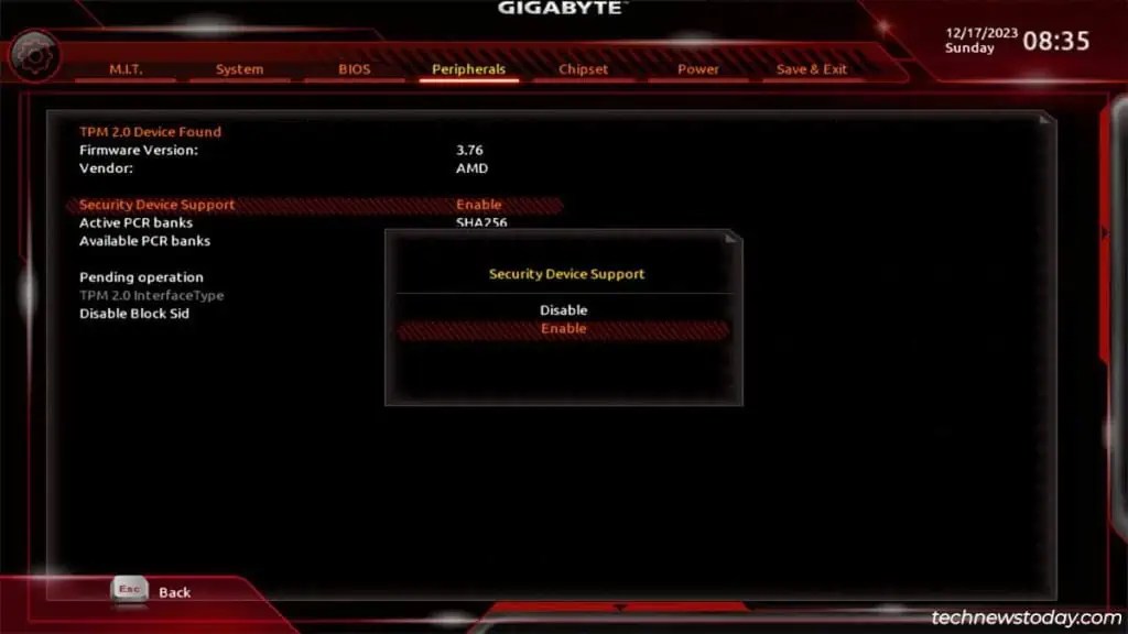 Gigabyte Anakartta TPM Nasıl Etkinleştirilir