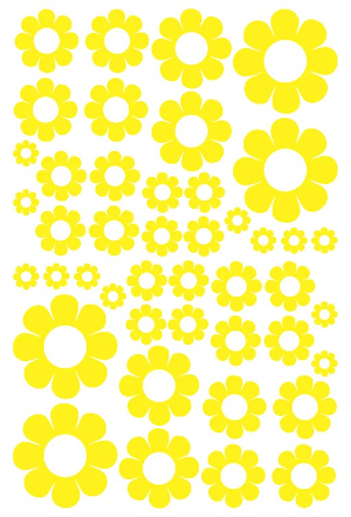 Yellow Daisy Wall Decals & Stickers Nursery Decals WhimsiDecals