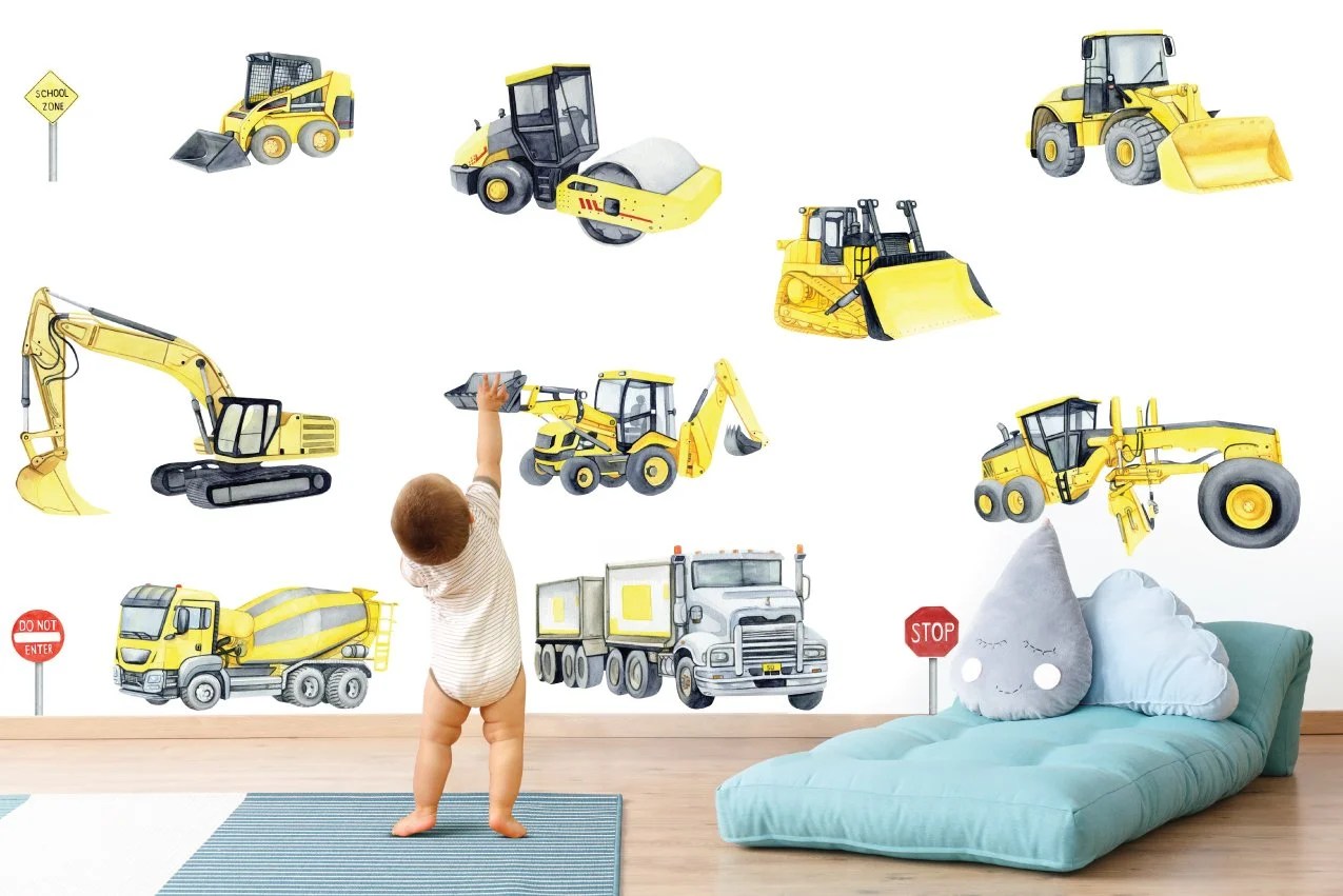 Small Construction Equipments Removable Wallpapers, Wall Stickers