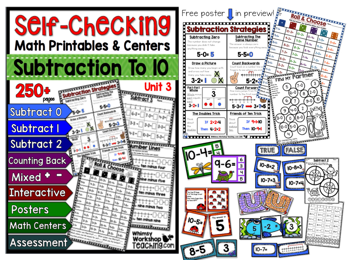 Self Checking Math Unit 3 Whimsy Teaching