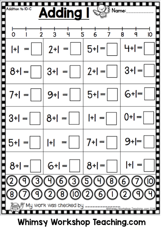 Self Checking Math Whimsy Teaching